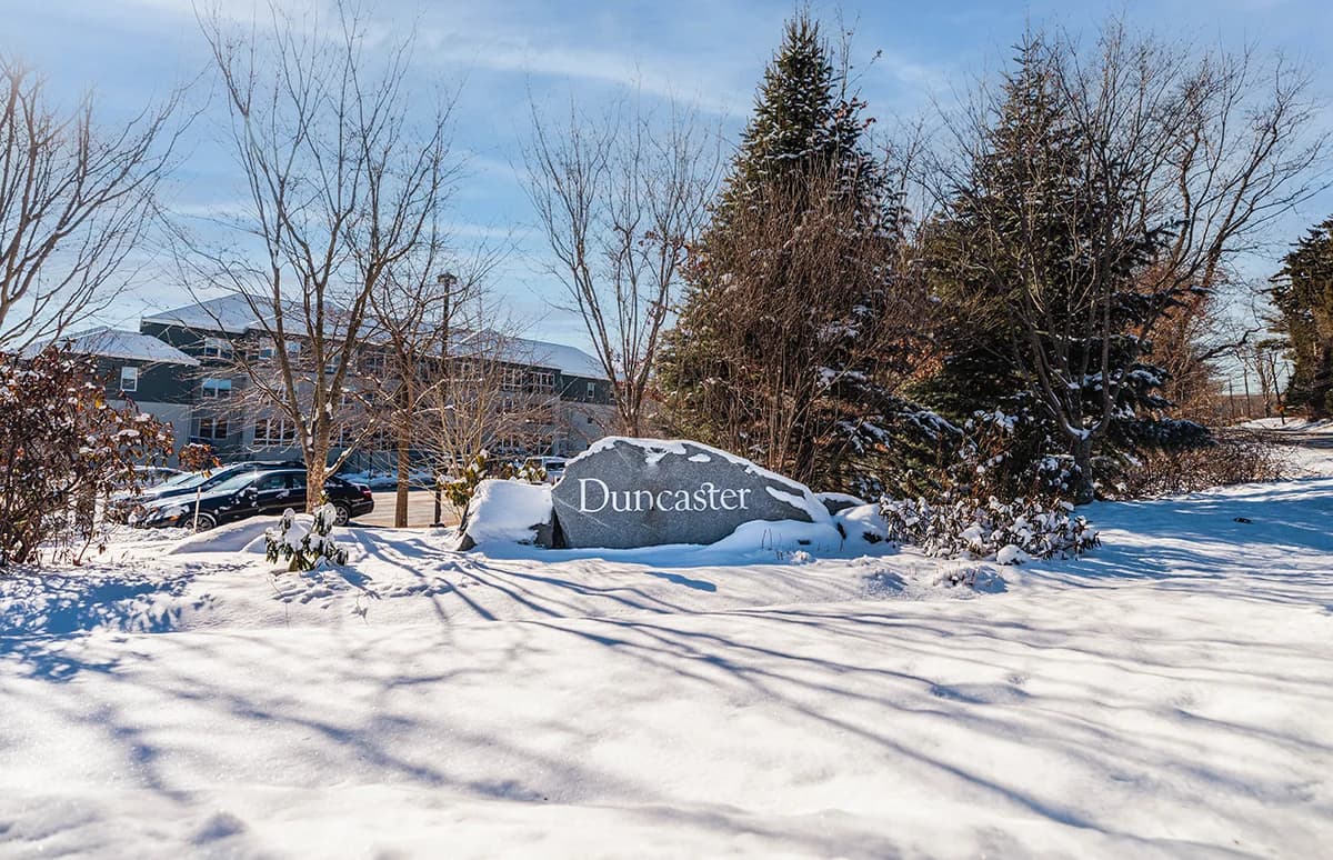 Duncaster rock covered in snow