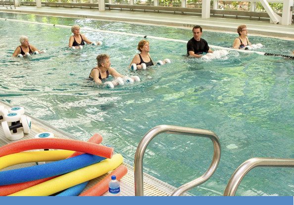 Get a double boost of brain power during a water aerobics class.