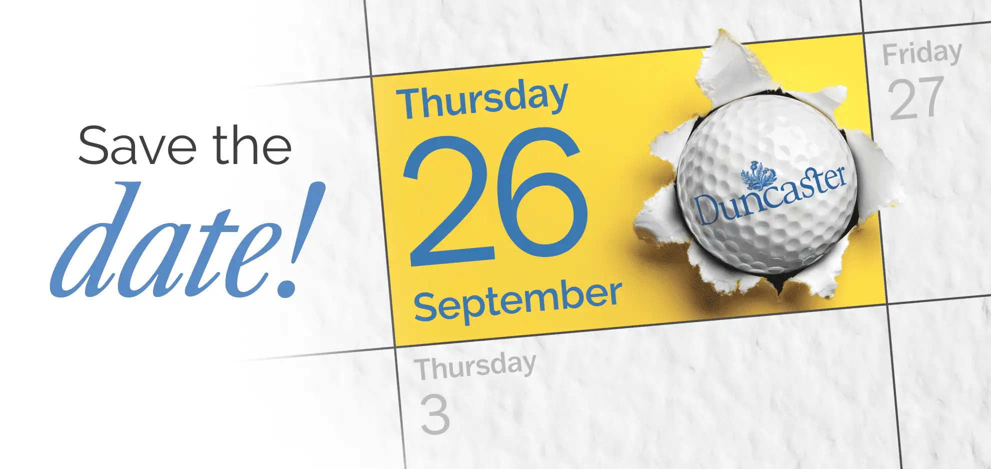 Calendar with golf ball