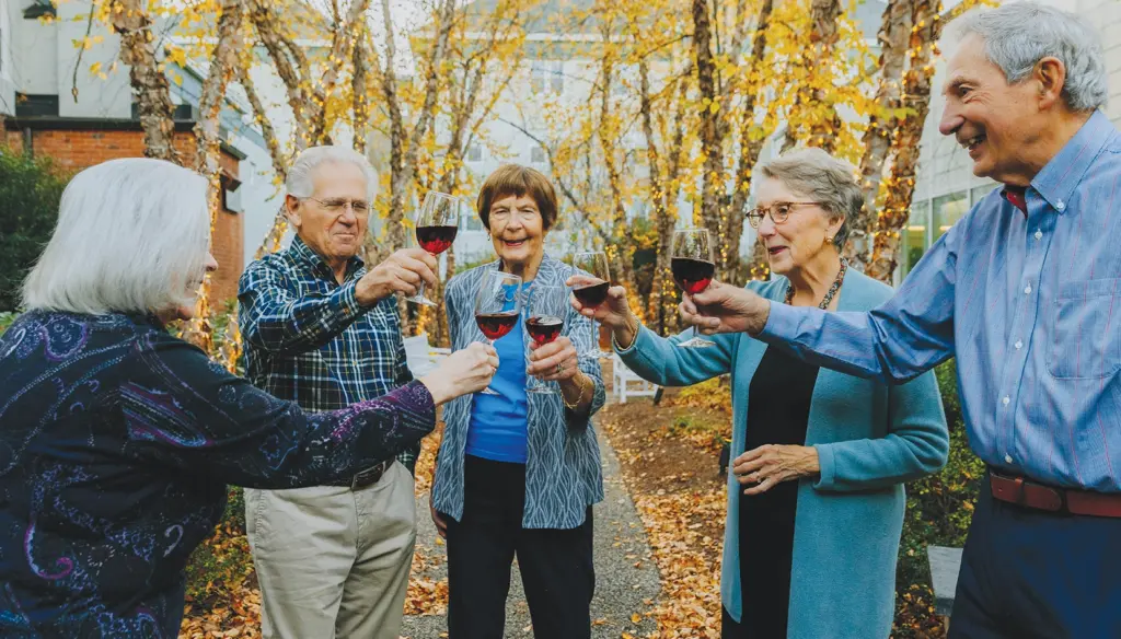 People enjoying wine