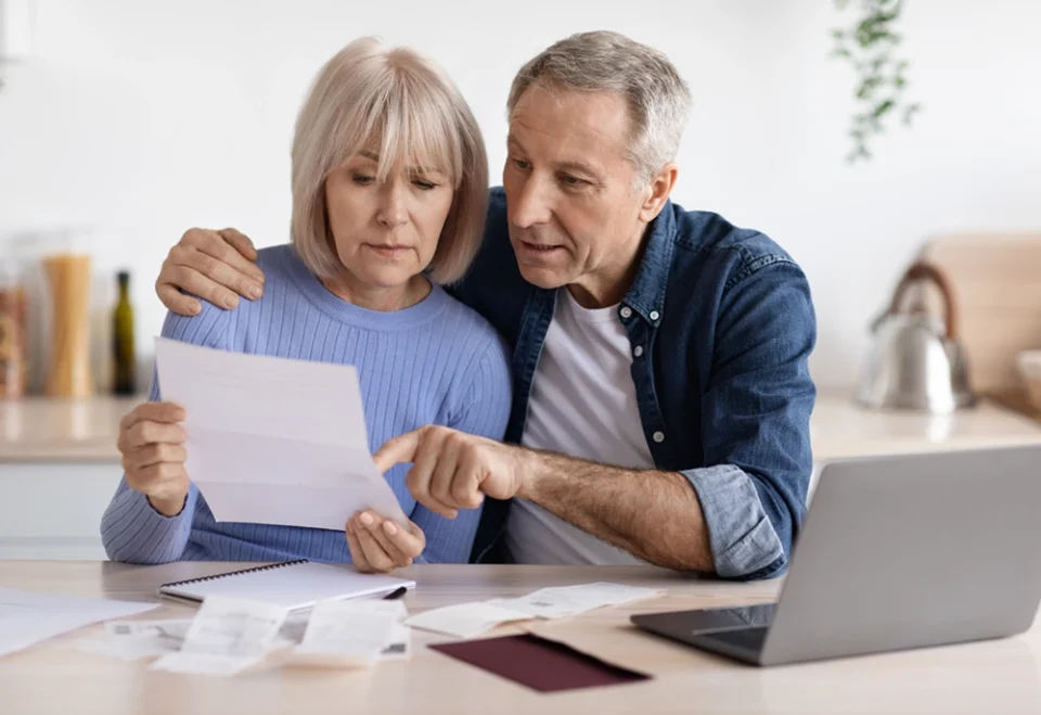 Couple reviewing finances